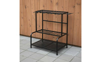 Metal Garden Tool Rack Rust Resistant Garden Storage Rack Heavy Duty Multi-Tier Tool Holder for Patio, Shed