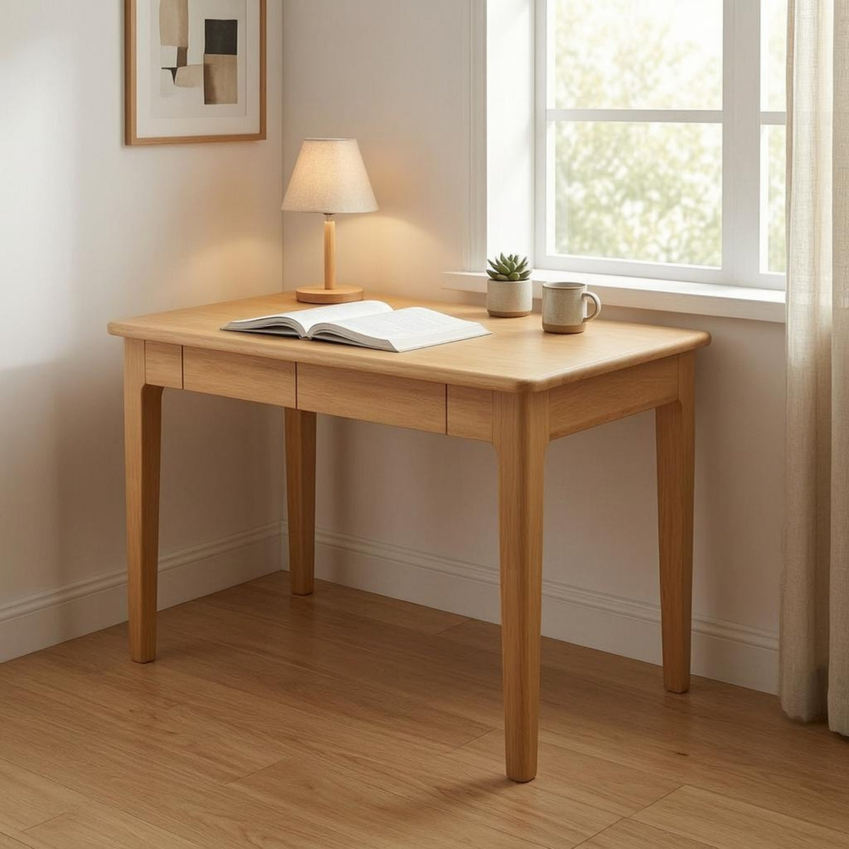 Minimalist Wooden Desk Solid Wood Desk Wide Desktop Furniture