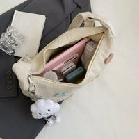 School Bag for Students with Soft Oxford Cloth, Printed Canvas Shoulder Bag and Work Bag for Women, Crossbody Bag, Dumpling Bag Travel Charm