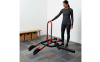 Hitch Bike Rack Foldable Hitch Mount Bike Carrier Rear-Mounted Car Bike Rack with Support Tracks for Cyclists, SUVs, Road Trips, Outdoor Adventures