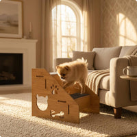 Wooden Pet Stair Ramp Decorative Anti-Slip Stair Ramp Sturdy for Bed