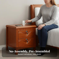 Nightstand with Drawers Large Storage Capacity 2-Drawer End Table Sturdy Frame