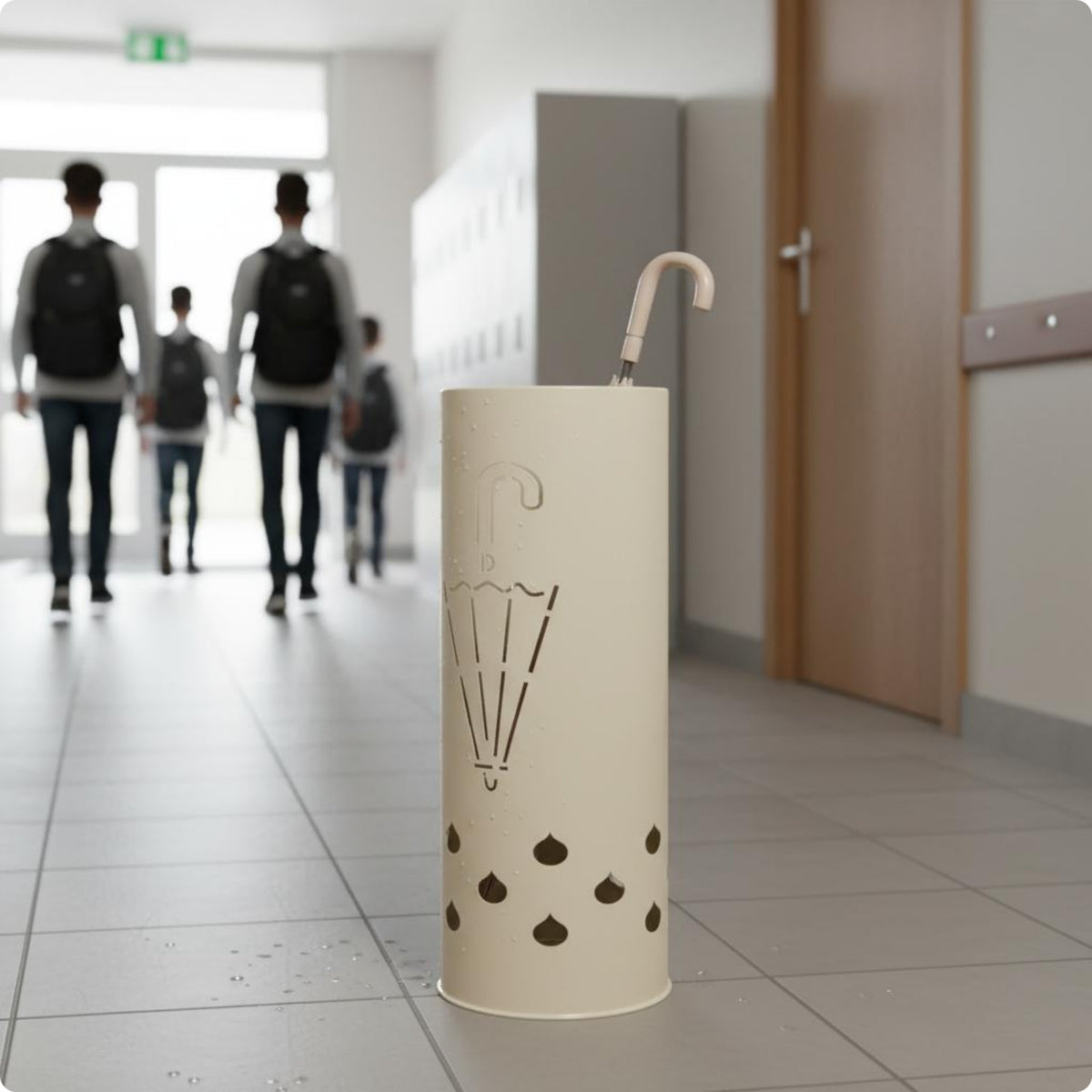 Metal Umbrella Stand Freestanding Cylindrical Umbrella Stand Teardrop Openings