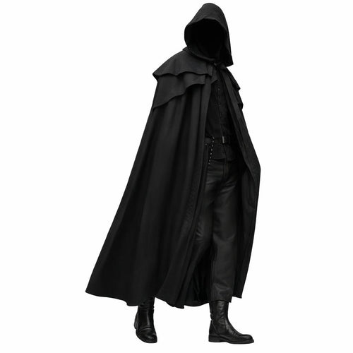 Fancy Dress Costume Hooded Cape, Gothic Fashion Hooded Cloak, Dress Costume Hall #variant:S