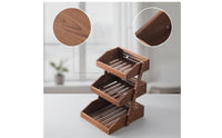 Wooden Countertop Organizer Sturdy 3-Tier Wooden Rack Multi-Use Stepped Storage Shelf for Coffee Lovers, Kitchen Counter
