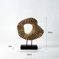 Resin Loop Sculpture Carved Statue with Black Base Vintage-Inspired for Office