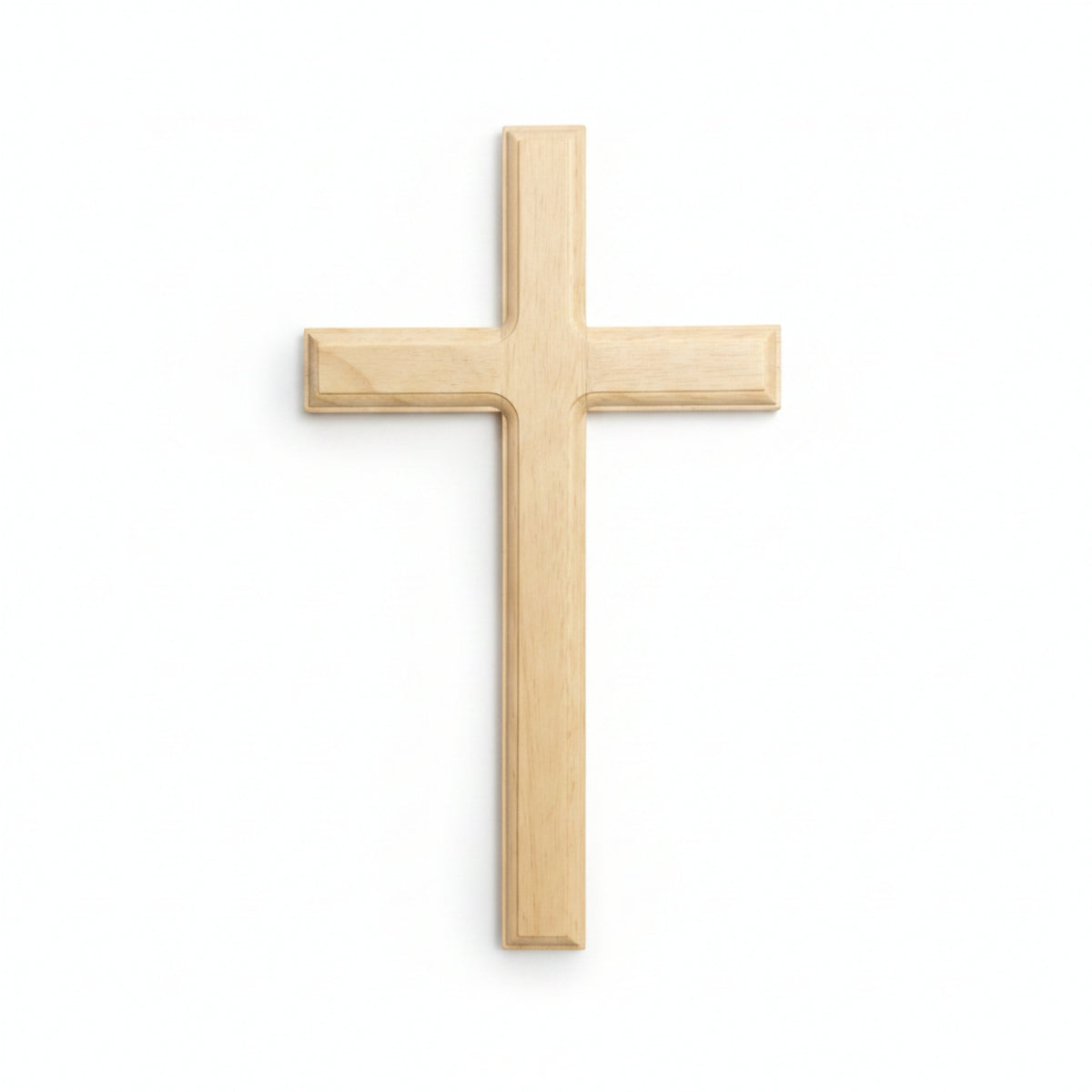 Wooden Wall Cross Smooth Polished Keyhole Slot Religious Wall Decor