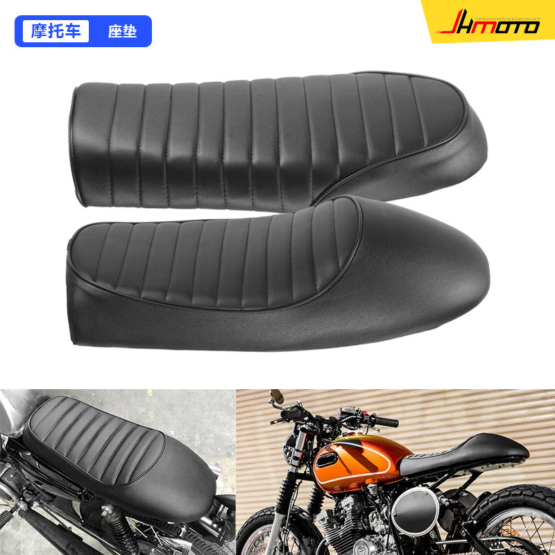 Vintage Motorcycle Seat Cover with Flat Stripe Design