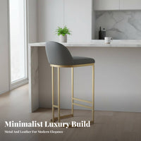 Upholstered High-Back Stool with Backrest Home Furnishing Minimalist Design