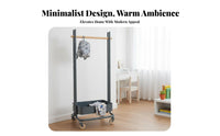 children's Rolling Clothes Rack Encourages Tidiness Garment Stand With Wheels