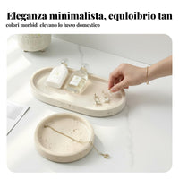 Travertine Entryway Tray, Vintage Design, Minimalist Stone Plate, Decor, Storage