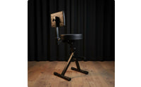 Folding Guitar Chair with Backrest Built-in Footrest Adjustable Guitar Player Seat Sturdy Construction Musical Instrument Accessory for Guitarists