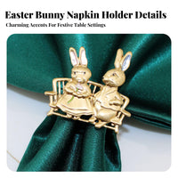 Easter Bunny Napkin Holder Sturdy Alloy Bunny Napkin Holder Reusable Gold Easter Table Decoration for Party Hosts, Dinner Parties, Restaurants