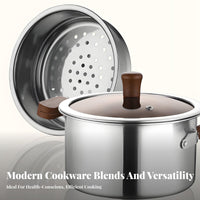 Stainless Steel Deep Frying Cookware Grade Deep Fryer Pot with Basket Multipurpose Small Battered Fryer with Basket for Home Cooks