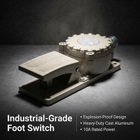 Heavy Duty Aluminum Foot Pedal Switch, Industrial Foot Controller, Cast Aluminum #variant:Without protective cover
