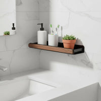 Bathroom Shelf with Towel Rail Rectangular Home Fixture Easy to Install