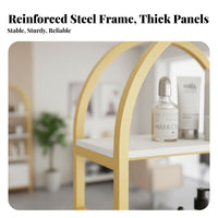 Cosmetic Display Rack Large Capacity Multi-Tier Etagere Versatile Use Arched Display Shelf for Cosmetic Experts, Retailers, Retail Store, Boutique