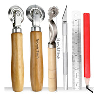 6 Pieces Corrugated Board Scoring Tool Wood Handle Paper Crease Roller