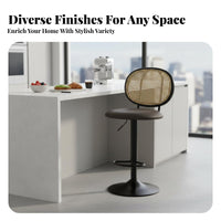 Adjustable Stool with Woven Back Nordic Design for Adults