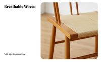 Woven Cord Seat Chair midmid-era Modern Cane rear Chair Boho aesthetic for Renters
