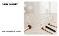 Makeup Display Case Transparent Design Tiered Compartment Tray Multi-Functional