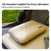Soft Material Self-Inflating Pillow Compact Camping Pillow Portable Travel Cushion Ergonomic for Tent