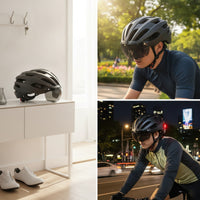 Rechargeable Bike Helmet with Rear Light Vented Cycling Helmet with Light Secure Breathable for Commuters
