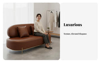 Minimalist and design Curved Loveseat Retro stylish SofareaSaving Small Couch Soft textile Upholstery for Apartment Dwellers, Interior Designers, Reception Area, salon establishment, Bavailableique, study corner