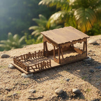 3D Building Model Kit Rustic Design Architectural Miniature Easy to Assemble