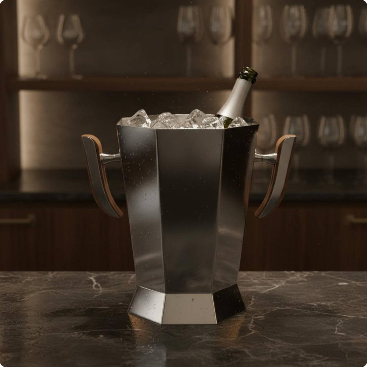 Stainless Steel Champagne Container Modern Luxury Design Champagne Container