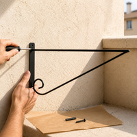 Iron Art Wall-Mounted Planter Hook for Balcony & Garden