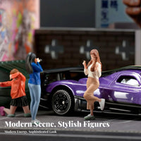 1:64 Scale Female Figure Dynamic Pose Heart Gesture Miniature Doll Model Car Display Figure Highly Detailed