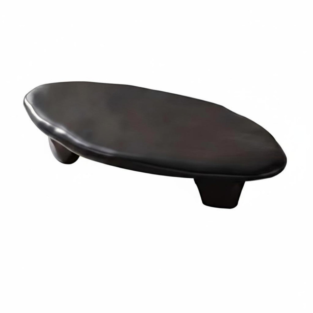 Nordic Cream Oval Pebble Coffee Table, Wabi-Sabi Style, Modern Minimalist, Living Room, Designer Fiberglass Table with Storage
