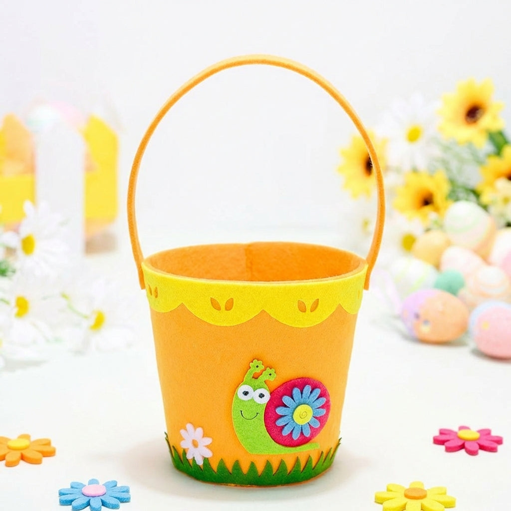 Easter Candy Basket With Handle Easter Egg Search Basket Festive Decoration Small Cute Easter Egg Bag for Children, Boys and Girls, Teachers