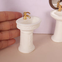 Miniature Bathroom Sink and Mirror Dollhouse Accessory