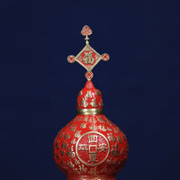 黄铜百福葫芦红色摆件工艺品福星高照可开盖家居客厅空心葫芦装饰
