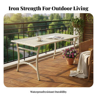 4 Pieces 4-Piece Metal Bench and Chair Set Iron Art Design Outdoor Furniture space-saving Footprint Complete Seating Solution