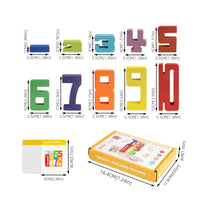 Three-Dimensional Number Stacking Toy Educational Wooden Number Blocks Painted Counting Blocks for Preschool, Classroom