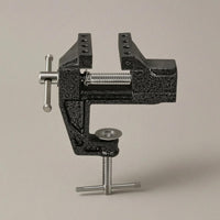 Mini Desktop Vise Dark Textured Finish Workholding Tool Compact Size