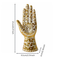 Eye Hand Decor Resin Golden Hand Ornament White Painted Detailing