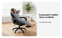 Highspine-supporting Reclining Chair with Footrest 360-Degree rotating for Bedroom, Streamers