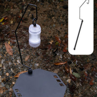 Height-Adjustable Octagonal Table with Lamp Stand Aluminum Camping Table with Lantern Pole Collapsible Long-Lasting for Backpackers