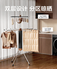 折叠晾衣架落地家用阳台晾衣杆晒衣架挂衣架衣架晾衣神器衣服架子