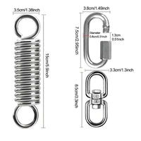 4 Pieces Stainless Steel Suspension Chair Chair Coil Kit 360° Swivel Heavy Duty Coil Set 250kg Load Capacity for Garden, Patio