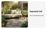 Nordic Inspired Curved Rattan Patio Couch Weather-withstandant Curved Sectional Couch Thick seat pads Garden Sofa High rearrest for guest accommodations Businesses, Entertainers, Terrace, Courtyard, rearyard, waterside