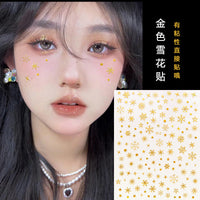 眼钻贴眼角闪钻小雪花爱心蝴蝶万圣节脸部贴纸眼角贴脸部贴饰品