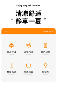 2026新款挂腰风扇空调户外工地工作降温随身便携大风力手电筒