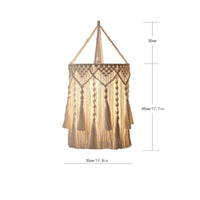 Boho Hanging Lamp Shade Natural Fiber Look Macrame Lamp Shade Cotton Rope