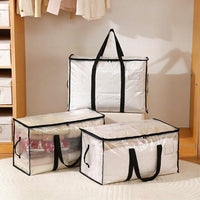 Transparent Storage Bags, Polypropylene Woven Moving Bags Bedding and Clothing, Hard-wearing Laminated Storage Bags With Carrying Straps