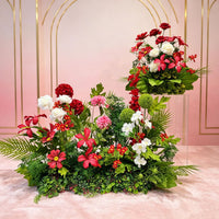 Silk Flower Arrangement for Wedding Aisle Decoration